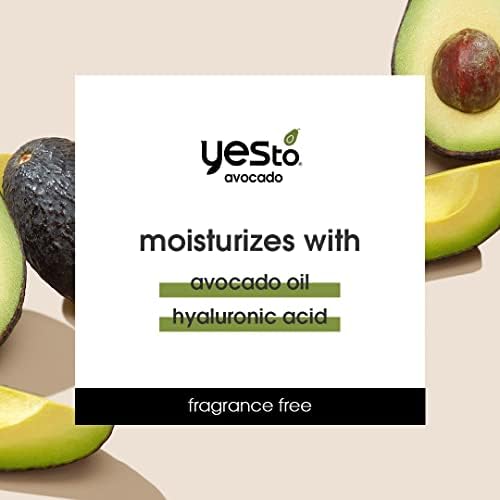 Yes To Avocado Fragrance Free Daily Cream Cleanser, Hydrating Face Wash That Removes Makeup & Impurities Leaving Skin Moisturized With Hyaluronic Acid & Glycerin, Natural Vegan & Cruelty Free, 4 Fl Oz
