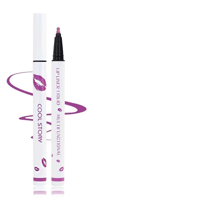 COOL STORY Matte Lip Liner Pencil - Waterproof, Non-Fading, Long-Lasting Plump Effect for Fuller Lips Makeup, Soft & Smooth Texture Easy Glide Lipstick Purple 08#