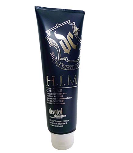 DEVOTED CREATIONS H.I.M Chrome Natural Bronzer For Men Tanning Lotion 8.5 oz