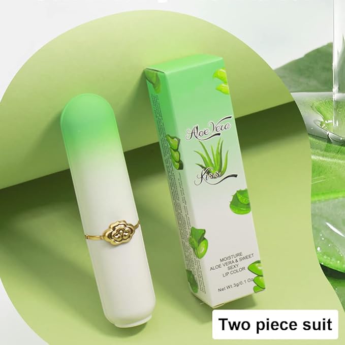 evpct 2Pcs Aloe Vera Tinted Lip Balms PH Lip Color Changing Lipstick Balm Stain Gift Set Queen for Women Girls Korean Mood Long Lasting Color Change Light Pink Lipstick Lip Tint Plumper Gloss