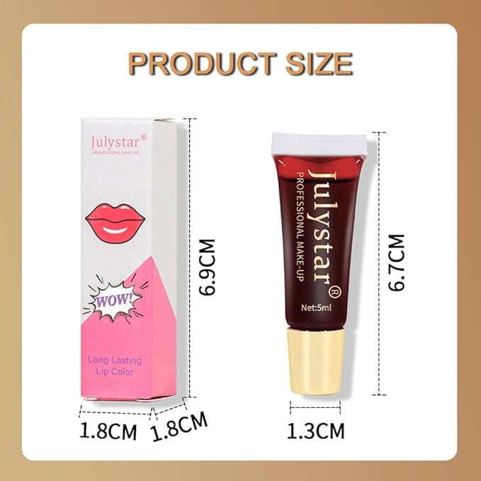 Charm Kiss Lip Stain Peel Off,Peel-Off Lip Glaze,Tattoo Glaze,Tattoo
