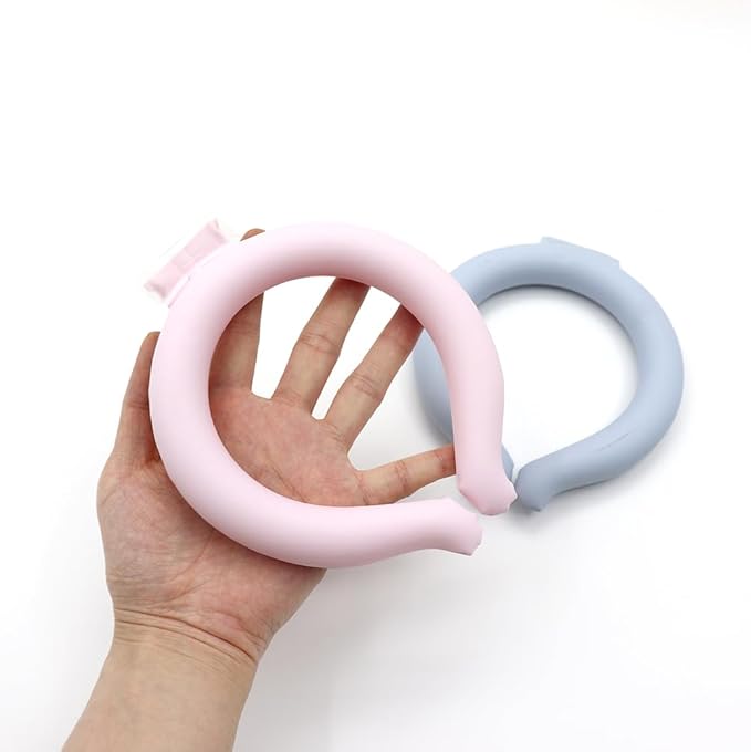 2 PCS Small Ice Collar, Kid Neck Cooling Tube, Wearable Cooling Neck Wraps for Summer Heat I Hands Free Cold Pack, Reusable Neck Coole (S-Pink+Blue)
