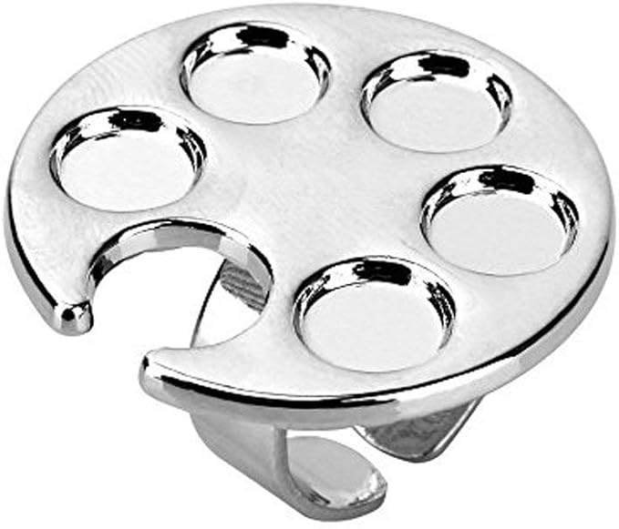 2 Pcs/Lot Mini Manicure Palette Wearable Metal Nail Art Polish Holder Paint Palette Finger Rings Nail Art Tools Palettes Palette Cups