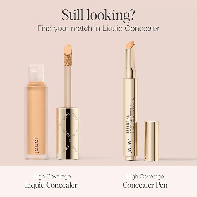 Jouer Essential High Coverage Liquid Concealer - Brightening Concealer - Color Corrector for Under Eye Dark Circles, Spot Coverage, and Eye Primer - Soft Matte Finish, DarkOchre