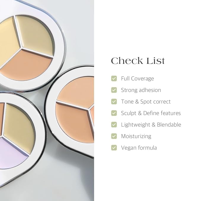 Dr.Althea Dear.A Perfect Cover Concealer Palette C01 - Vegan Fomula, Conceal, Cover, Correct, Contour, Highlight, Multi concealer balette, Finger puff included (C01)