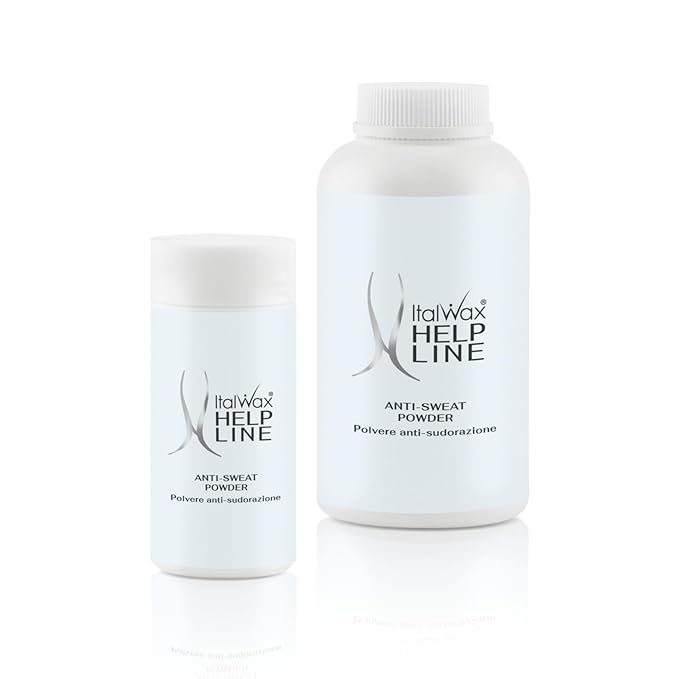 Italwax Help Line Anti-Sweat Powder 3.17 oz (90g) – Soothing Kaolin Formula – Prepares Skin for Waxing – Controls Moisture – for Professional and Home Use