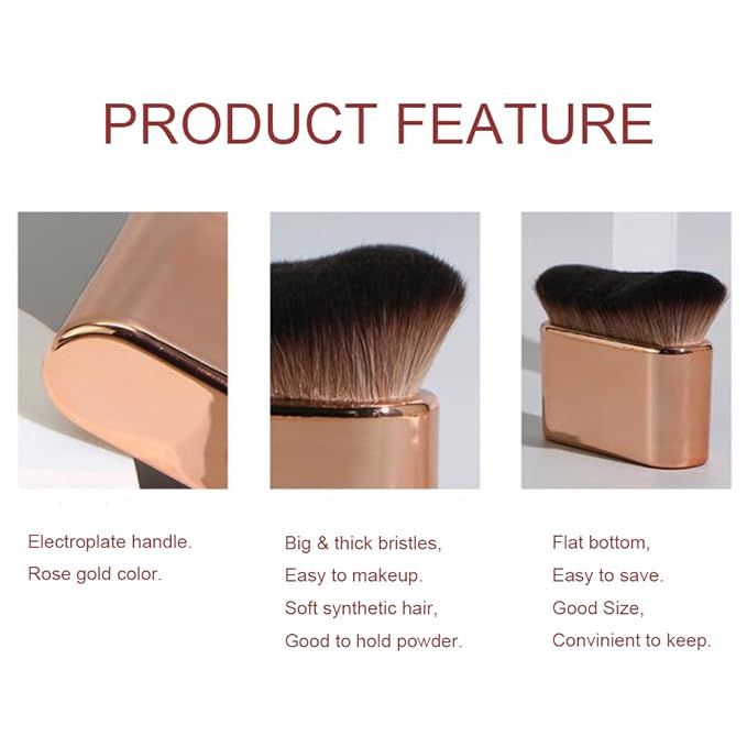 COSHINE Big Self Tanning Blend Brush, Professional Self Tanner, Kabuki, Powder, Foundation, Blusher, Shadow, Bronzer, Face and Body Brush (ROSE GOLD)