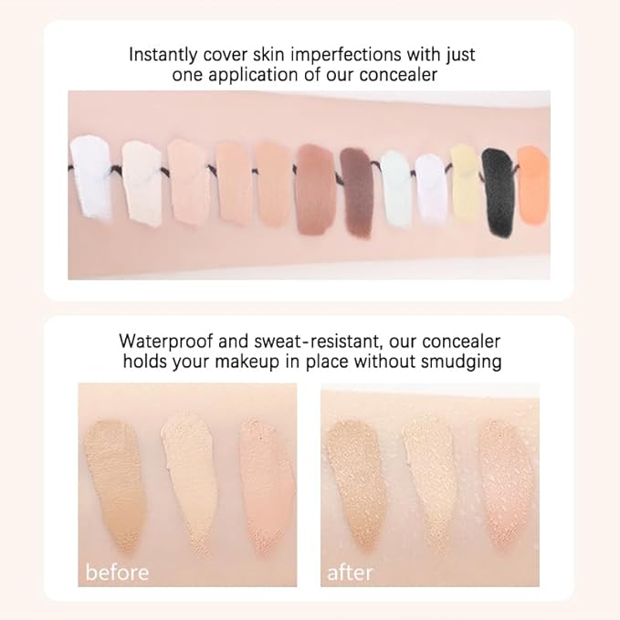 Mallofusa Single Color Face Makeup Concealer Foundation Palette Creamy Moisturizing Contouring 0.49oz (Light Coffee)