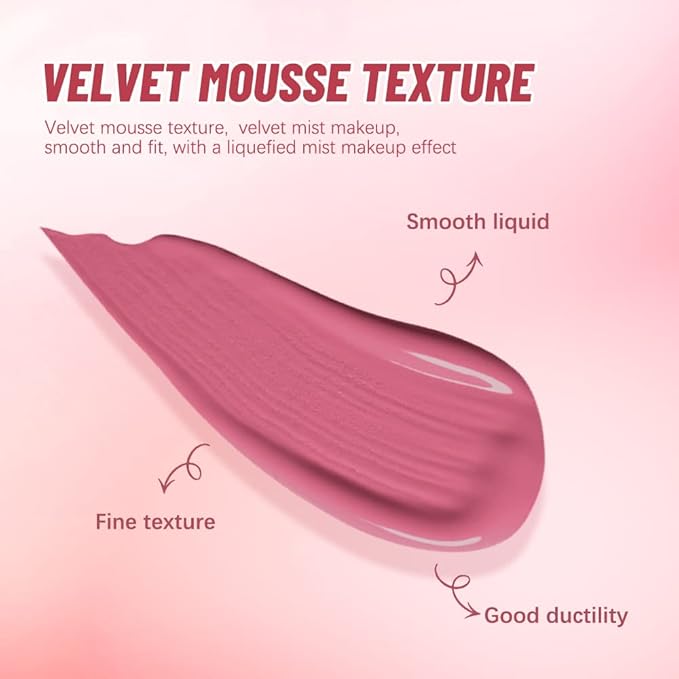 Soft Velvet Liquid Blush,Natural Cream Blush Stick for Cheeks, Dewy Cheek Tint, Long-Lasting Waterproof and Sweat proof Blush Makeup. (04 - LOVE)