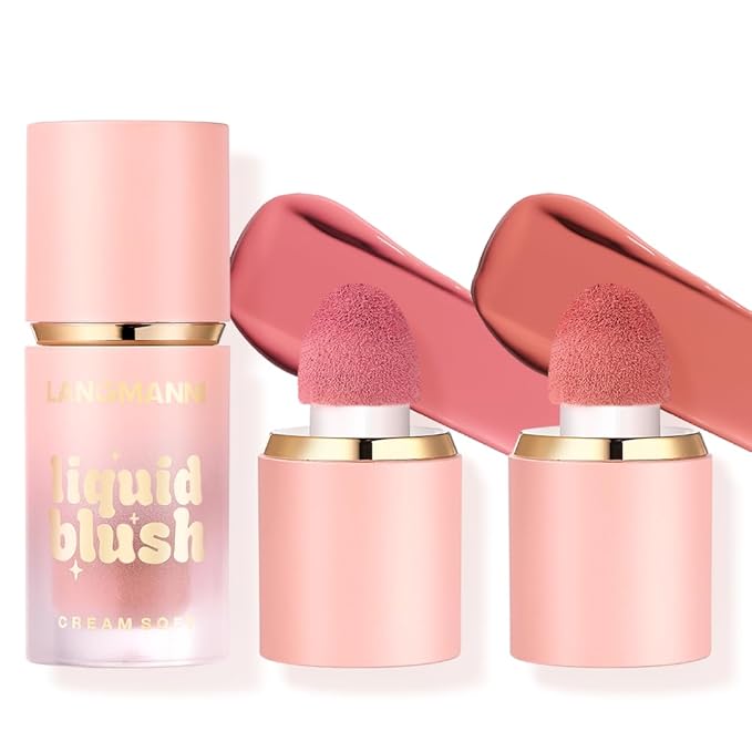 Jolilab Liquid Blush - High Pigment, Long - Lasting, Buildable Color for a Natural Glow(#1+2)