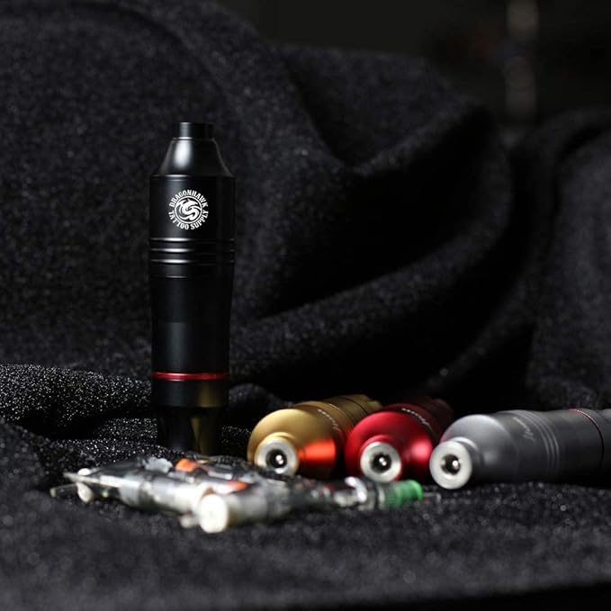 Dragonhawk Cartridge Tattoo Machine Kit Pen Rotary Tattoo Machine Cartridge Needles Power Supply for Tattoo Artists 1013-7 (Atom)