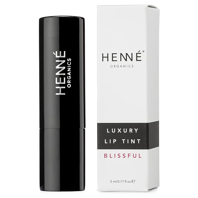 Henné Organics Luxury Lip Tint - Moisturizing, Sheer Natural Color - Blissful (Raspberry)