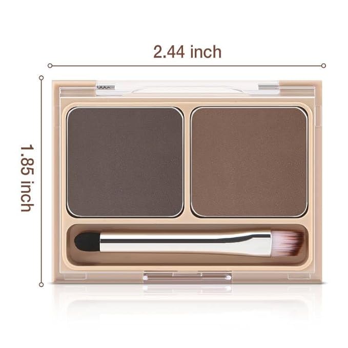 Boobeen 2-Color Eyebrow Palette, Brow Powder Makeup for Sculpting and Defining Brow, Eye Contour Kit with Brush Applicator