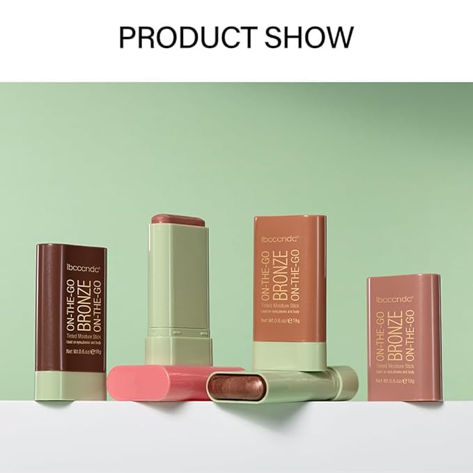 Unyoke Soft Creamy Highlighter Blush Stick,Smooth Shimmer Bronzer Stick,Long Lasting Waterproof Blush Illuminator Luminizer,Blendable Natural Glow Makeup Cream Blush Highlight 0.6 Oz(01# Warm Glow)