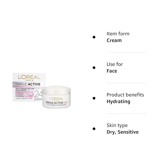 L’Oreal ParisMoisturiser by Paris Triple Active Day for Dry/Sensitive Skin 50ml