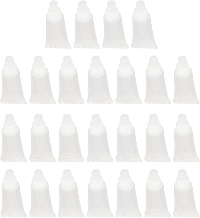 ZJchao 25pcs 5ml Lip Gloss Tube, Refillable Mini Empty Cosmetic Balm Tubes Container for Comestic Makeup Travel Toiletries Shampoo Body Lotion
