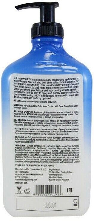 European Gold Flash Black 2000x, 12 oz & Ed Hardy Ink Moisturizer, 18.25 oz, Bronze