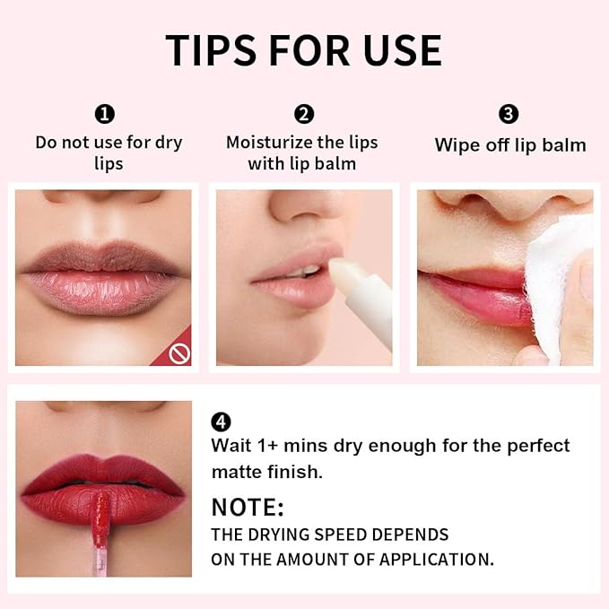 Oulac Matte Liquid Pink Lipstick for Women, Long Lasting Lipstick Waterproof Lip Stain, No Transfer, Creamy High Pigmented Formula with Rose Oil, Vegan & Cruelty-Free, Pink M09