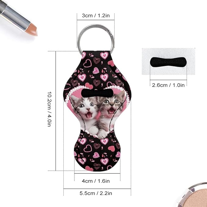 Chapstick Holder Keychain for Lipstick Lip Girls