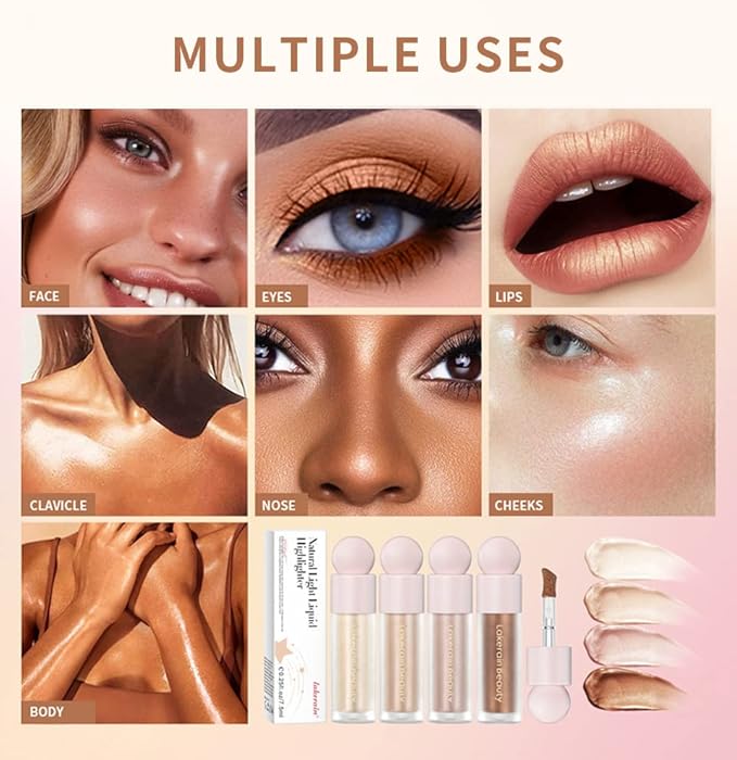 UNYOKE Liquid Highlighter, Highlighter makeup Stick,Makeup Highlighter Face Body Highlighter.-03#