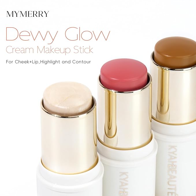 Trio Contour Sticks Set, Highlighter Stick & Bronzer Stick & Blush stick for Cheek+Lip,Highlight and Contour to Create a Natural Dewy Makeup Look for Fair | Set of 45g/1.6fl.oz