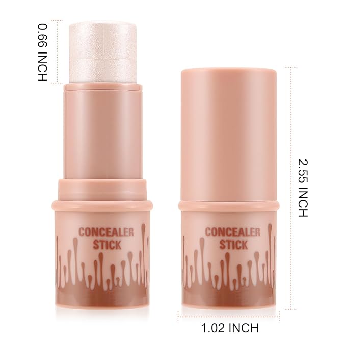 Cream Highlighter Stick, Shimmer Brightener Makeup Stick, Blendable for Women