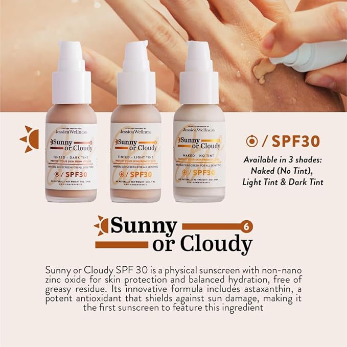 Sunny Or Cloudy 30 SPF Mineral Sunscreen - Non-Nano Zinc Oxide - UVA/UVB Protection (Dark)