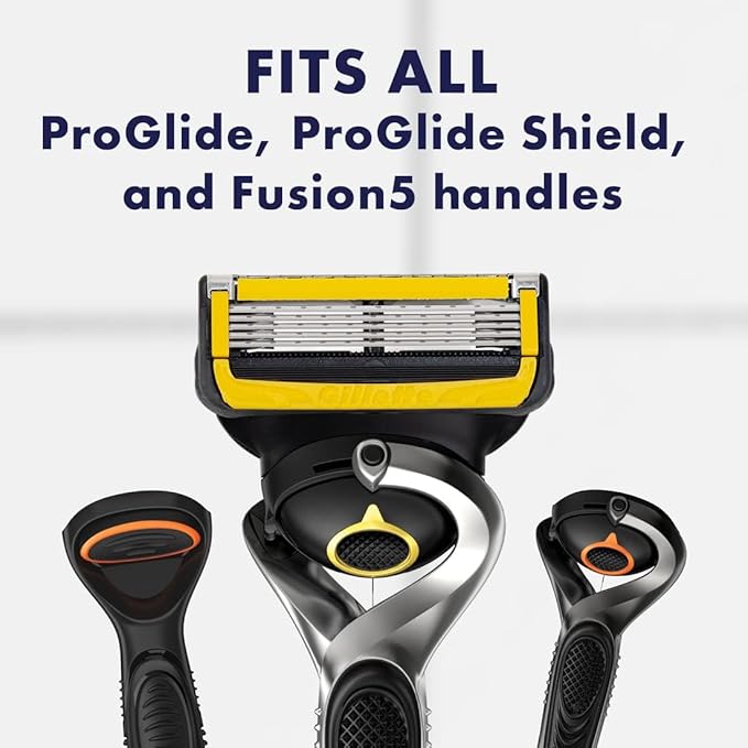 Gillette ProGlide Shield Men's Razor, 5 Bladed Razor, with Precision Trimmer, Comfortglide Lubrication, Glide and Comfort, Handle + 4 Blade Refills