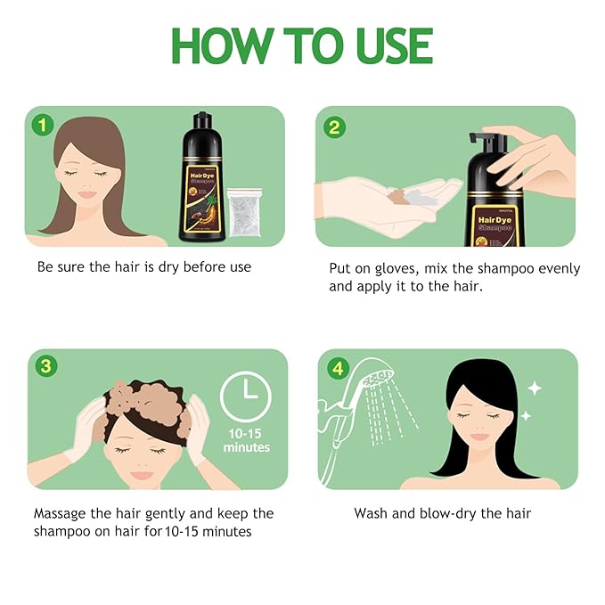 Wine Red Hair Dye for Men and Women, Hair Color Shampoo For Home Use, 16.9 Fl Oz Shampoo Para Canas (Wine Red)