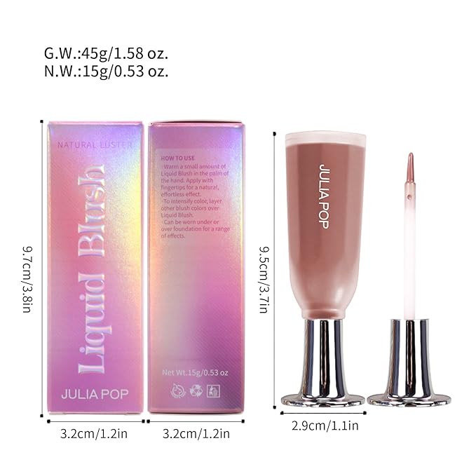 AKARY Soft Liquid Blush Makeup Lightweight, Velvet Beauty 01 Peach