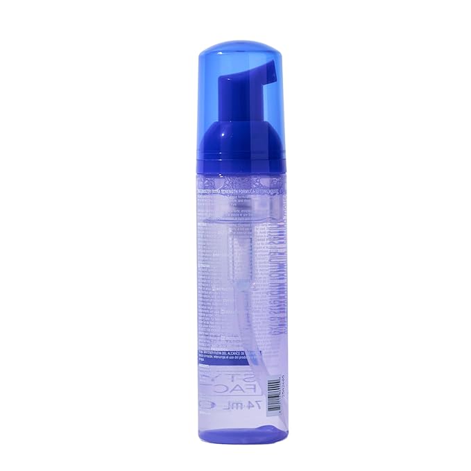 Style Factor EDGE BOOSTER Extra Strength Setting Mousse โ Frizz Control, Extra Volume, and Conditioning โ 2.5oz Blue Sapphire Mousse for Curly Hair