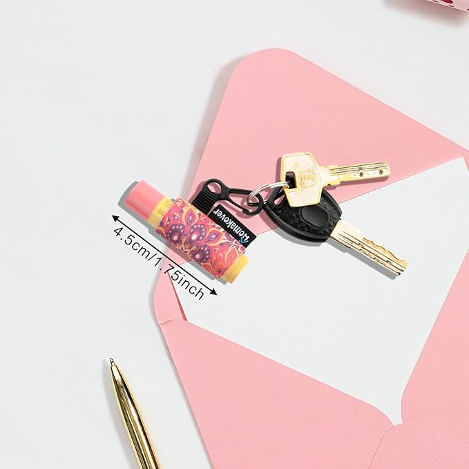 6 Pack Lip Balm Holder, Compact Clip-On Chapstick Holder Premium Release Clip Neoprene Sleeve Lip Balm with Clip Fits Most Standard Lip Balm