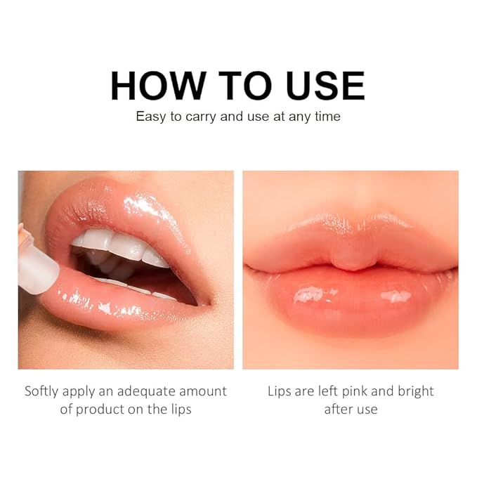 4Pcs Lip Glowy Balm | Lip Sleeping Mask | Plumping Lip Gloss | Tinted Lip Balm (Grape, Peach, Berry, Grapefruit)