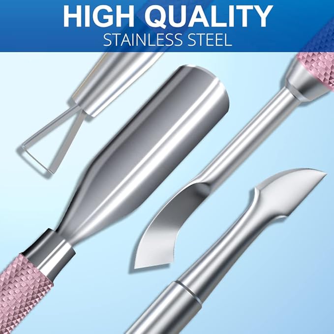 2PCS Metal Lilac Cuticle Pusher