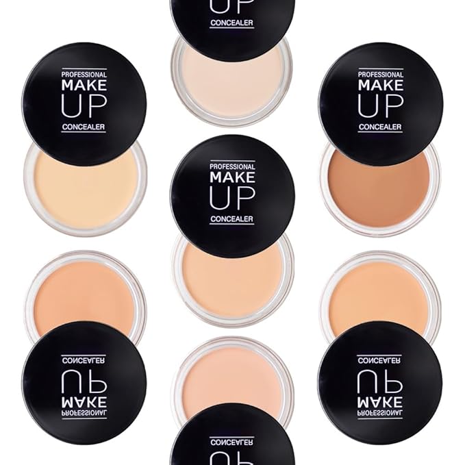 Pot Concealer with Makeup Brush Set,Tattoo Color Correcting Concealer,Full Face Color Correcting Conceal Foundation,Under Eye Concealer Brightener Dark Eye Ring corrector de ojeras (05-MEDIUM HONEY)