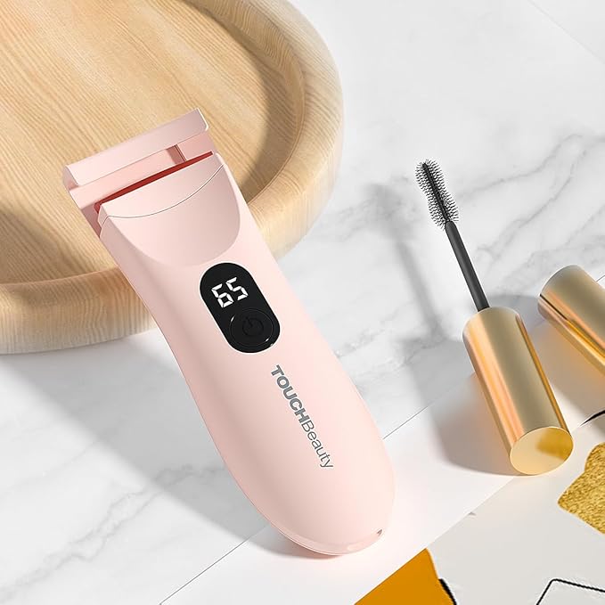 TOUCHBeauty Rechargeable Heated Eyelash Curler with LED Display, Featuring 3-Level Adjustable Temperature for a Natural, Long-Lasting Curl (Up to 24 Hours) AG-2316-Pink