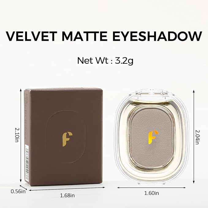 Erinde Single Light Grey Matte Eyeshadow Palette, High Pigment, Long Lasting, Intense Color, Neutral Nudes Naked Matte Pressed Powder Eye Shadow Palette