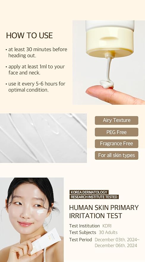mixsoon Bean Sunscreen 1.69 Fl. Oz. / 50ml SPF 50 Airy Texture Type Lightweight No White Cast For Face Korean Glass Skin Care