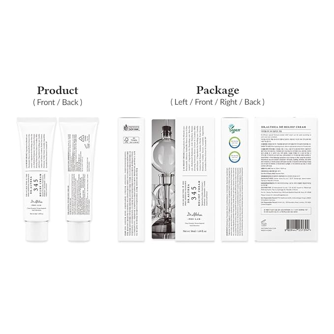 Dr.Althea 345 Relief Cream, Daily Face Moisturizer, Blemish Relief Care, Soothing Recovery & Moisture, Korean Vegan Skin Care for All Skin Types, 1.69 Fl Oz (Pack of 1)