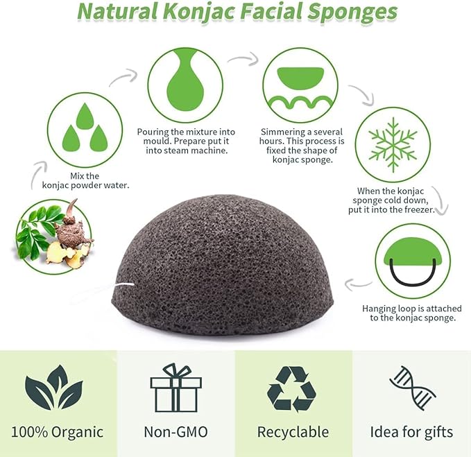 Organic konjac cleansing facial sponges
