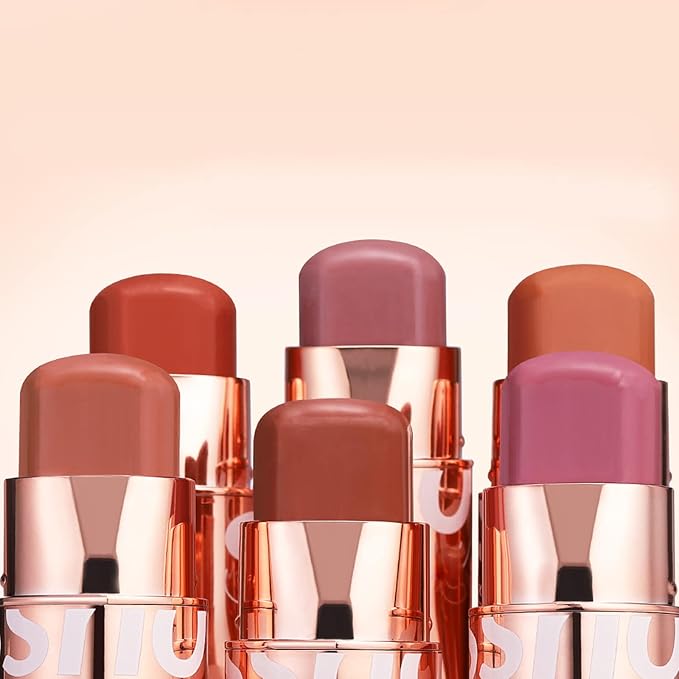 Cream Blush Stick for Cheeks Makeup, Waterproof Face Skin Tones-Orange