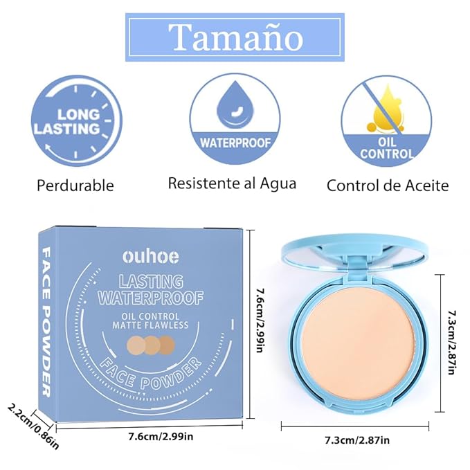 Maycheer Face Powder- Lasting Waterproof Face Powder-Maycheer Setting Powder Oil Absorbing Compact for Face (01, M)