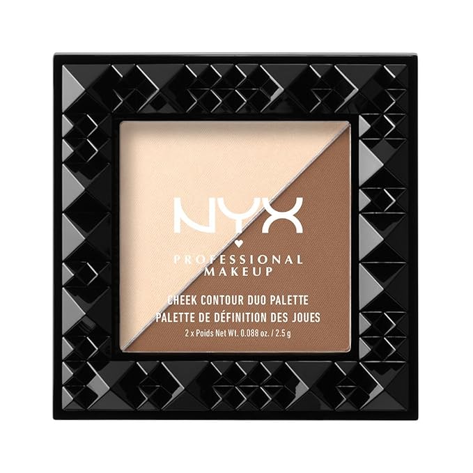 NYX PROFESSIONAL MAKEUP Cheek Contour Duo Palette, Double Date, 0.18 Ounce