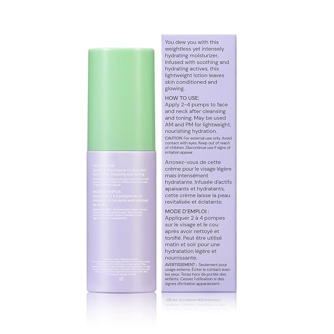 Glossmetics Dewly Hydrated Lightweight Daily Moisturizer with Centella Asiatica Skin Care, Panthenol Moisturizer - Face Cream for Combination Skin