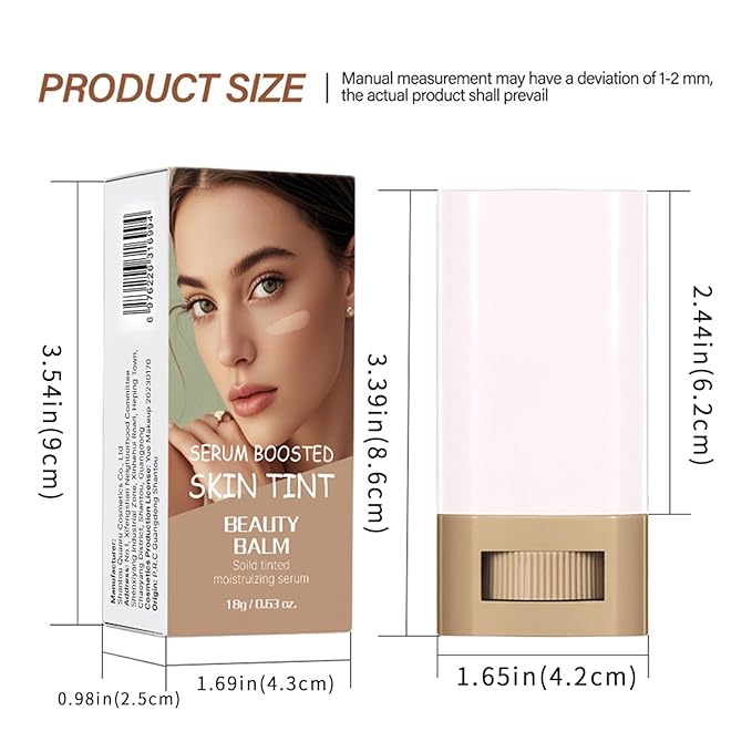 Foundation Stick - Skin Tint & Contour Stick, Serum-Boosted Beauty Balm, Buildable Coverage, Natural Finish, Long-Lasting Wear, For Many Skin Tones (05#)
