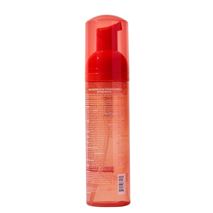 Style Factor EDGE BOOSTER Extra Strength Setting Mousse โ Frizz Control, Extra Volume, and Conditioning โ 6.4oz Orange Ruby Mousse for Curly Hair