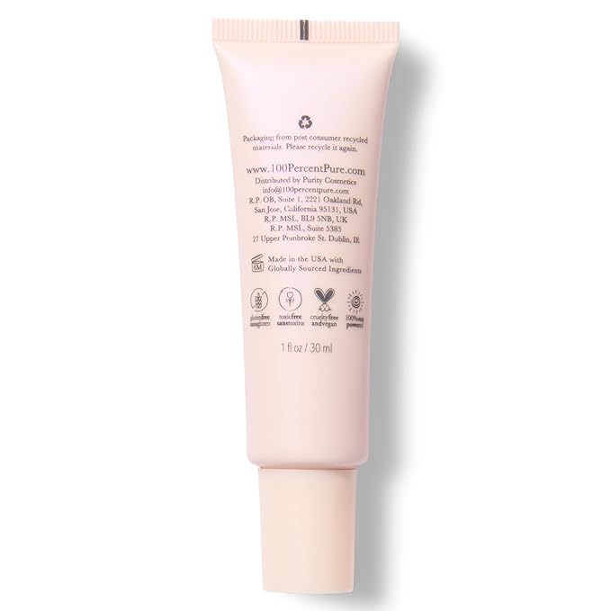 100% PURE Tinted Moisturizer Anti-Aging Face Makeup - Fruit Pigmented Cocoa Light to Medium Coverage & Dewy Glow - Lightweight Foundation Deep Skin w/Neutral Undertone - Vegan - 1 Fl Oz