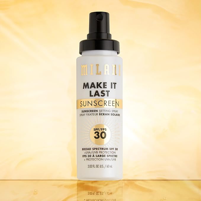 Milani Make It Last Sunscreen - Sunscreen Setting Spray with SPF 30 - Makeup Primer and Setting Spray with SPF30 Sunscreen, Long Lasting Makeup Finishing Spray