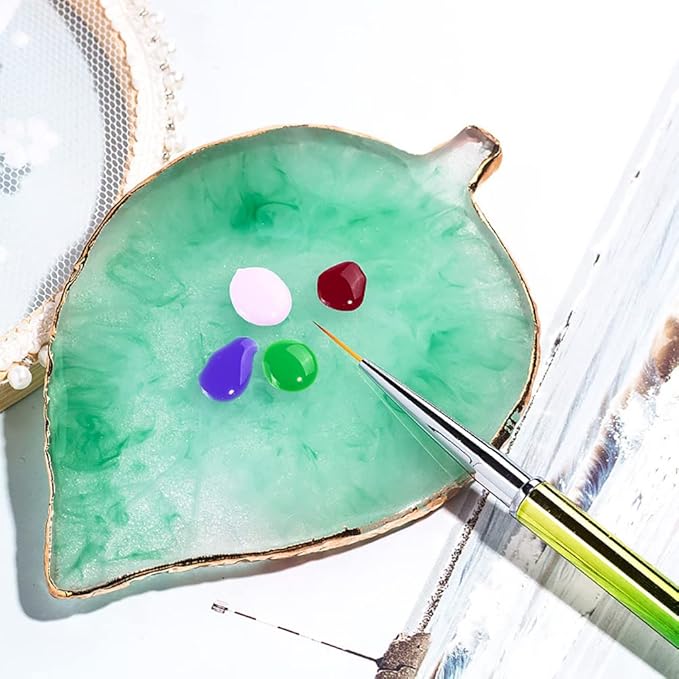 3pcs Resin Nail Art Palette Kit Adjustable Finger Rings,Nail Holder Nail Gel Polish Colors Mixing Pallet, Manicure Tool Accessory