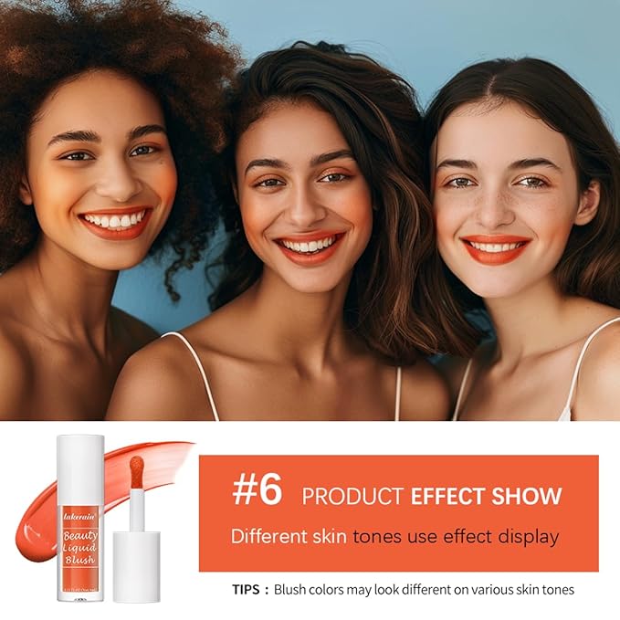 Liquid Blush for Cheeks Makeup Face Blush, Weightless Cream Formula, Smudge Proof Long-Wearing Pigmented Blush, Natural Look Makeup Face Blushes, Shimmer Finish, Dainty - 07# Juicy peach